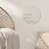 Minimalistisch - Love - Beige Akoestische PET Vilt - Rond klein -sfeer4