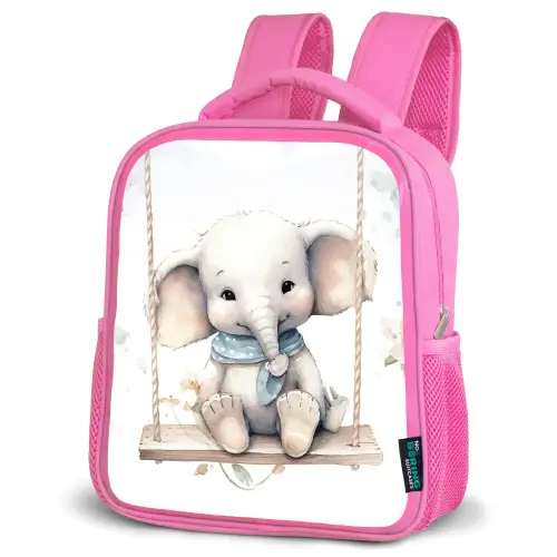 Olifant - Dier - Kinderen Kinderrugzak - Roze middel -schuin