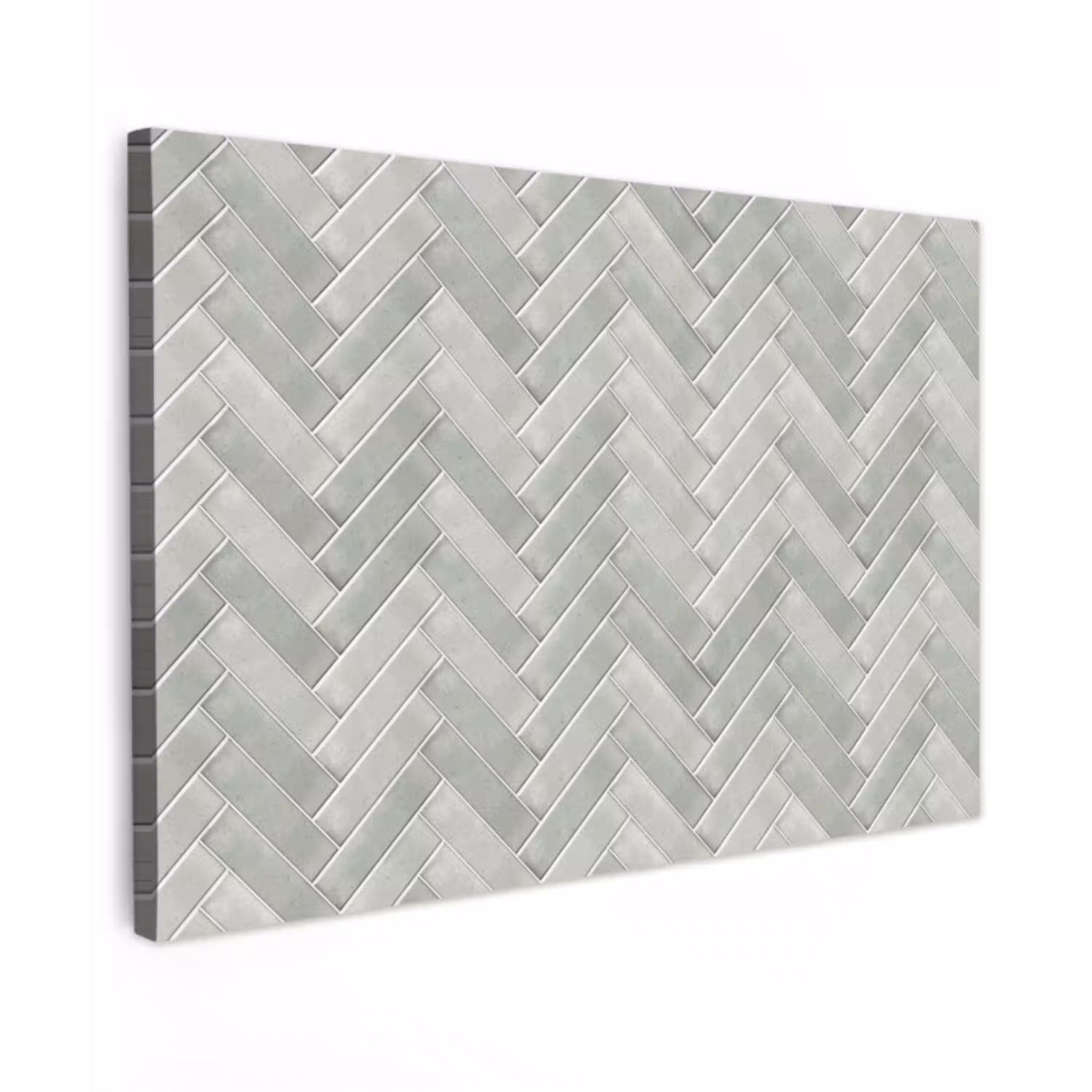 Visgraat - Wandtegel - Grijs canvas 2cm klein 34 -z3d