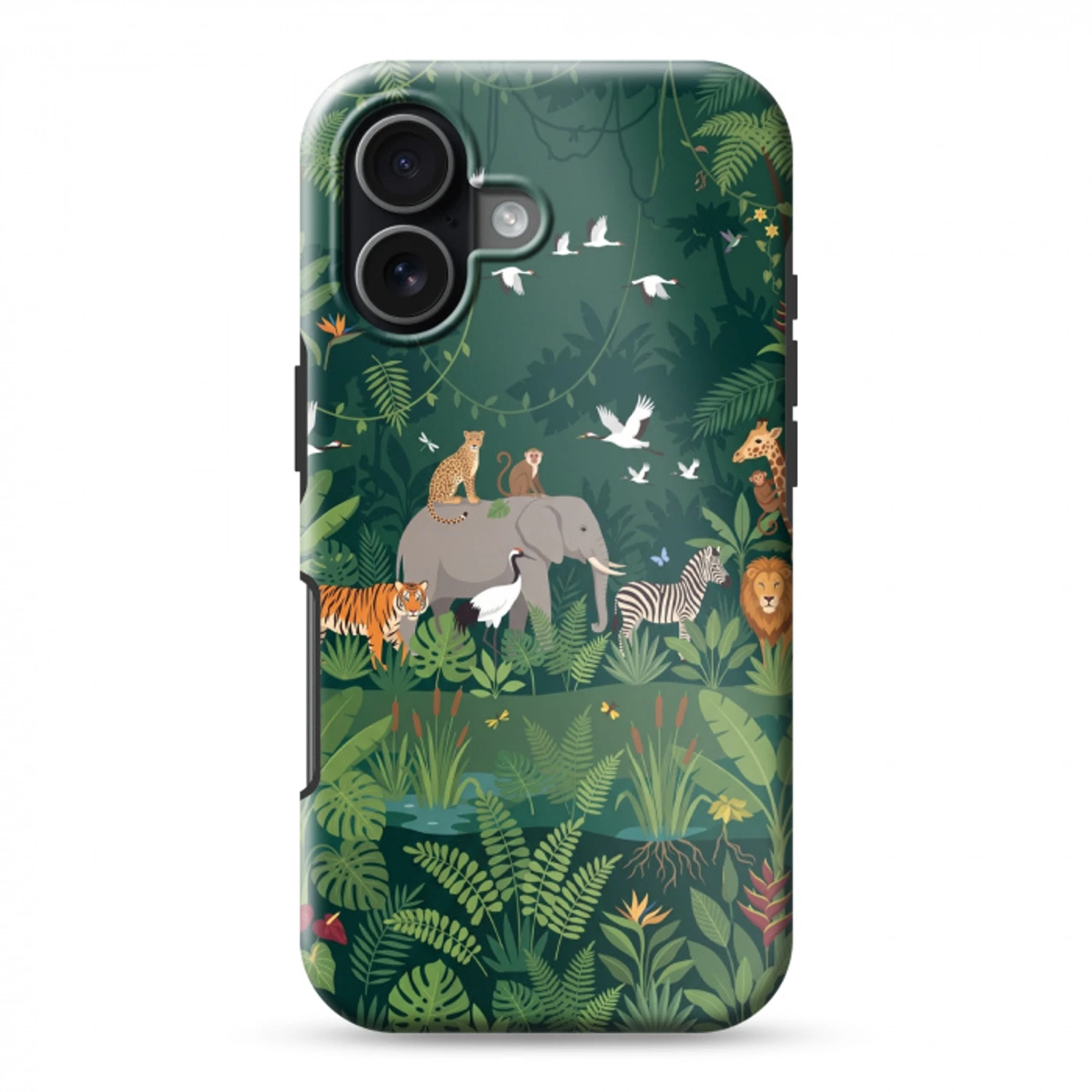 Tropisch - Jungle -  Groen Toughcase MagSafe Apple iPhone 17 klein -3d