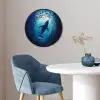 Walvis - Vissen - Donkerblauw Fotolijst rond zonder passe partout klein -sfeer2