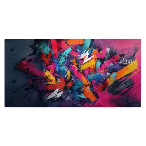 Abstract - Explosie - Neonkleuren Muismat XXL klein -3d_leeg