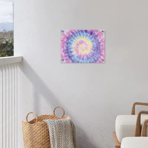 Spiraal - Tie dye - Pasteltinten tuinposter los doek klein -sfeer8