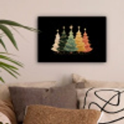 Kerstbomen - Kleurrijk - Lichtjes - Ster canvas 2cm klein -sfeer1