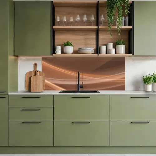 Golven - Abstract - Bruin keuken achterwand 2 middel -sfeer3