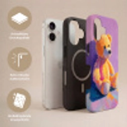 Teddybeer - Schaduw - Penseelstreken - Paars Toughcase MagSafe Apple iPhone 17 klein -USP_Lagen_DE