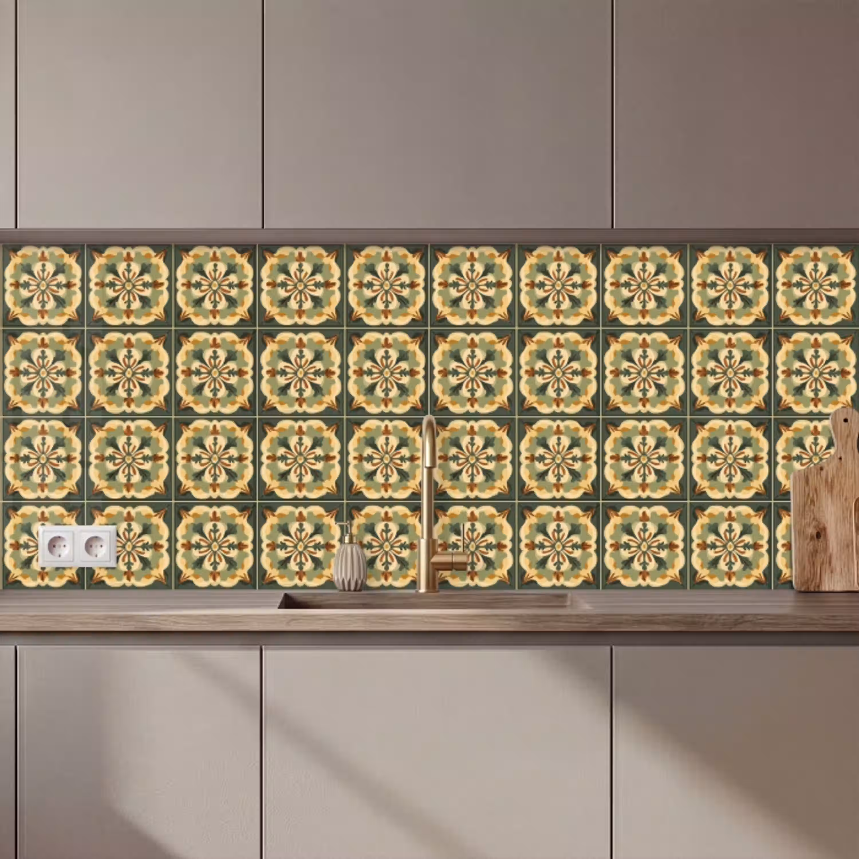 Ornament - Patroon - Groen keuken achterwand 2 middel 871 zz_3dshopping