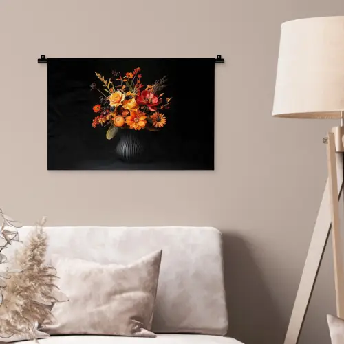 Herfst - Boeket - Oranje Wandkleed katoen klein -sfeer4