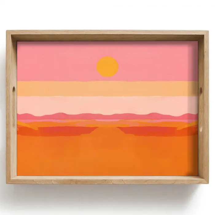 Zon - Abstract - Landschap - Oranje Dienblad Rechthoek middel -z3d_shopping