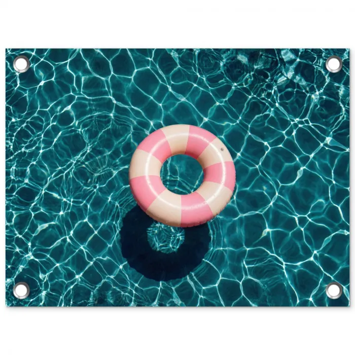 Drijvend - Zwemband - Water tuinposter los doek klein -3d