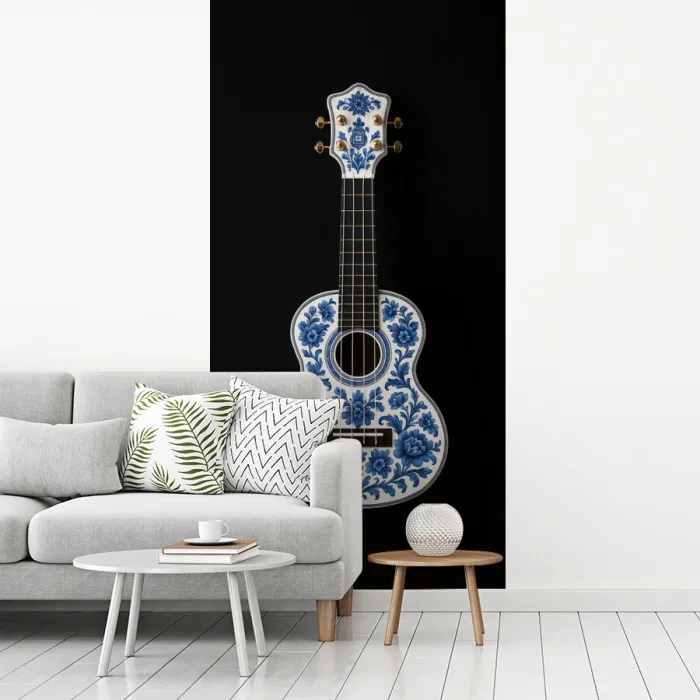 Ukelele - Delfts - Blauw - Muziek fotobehang vinyl groot -woonkamer