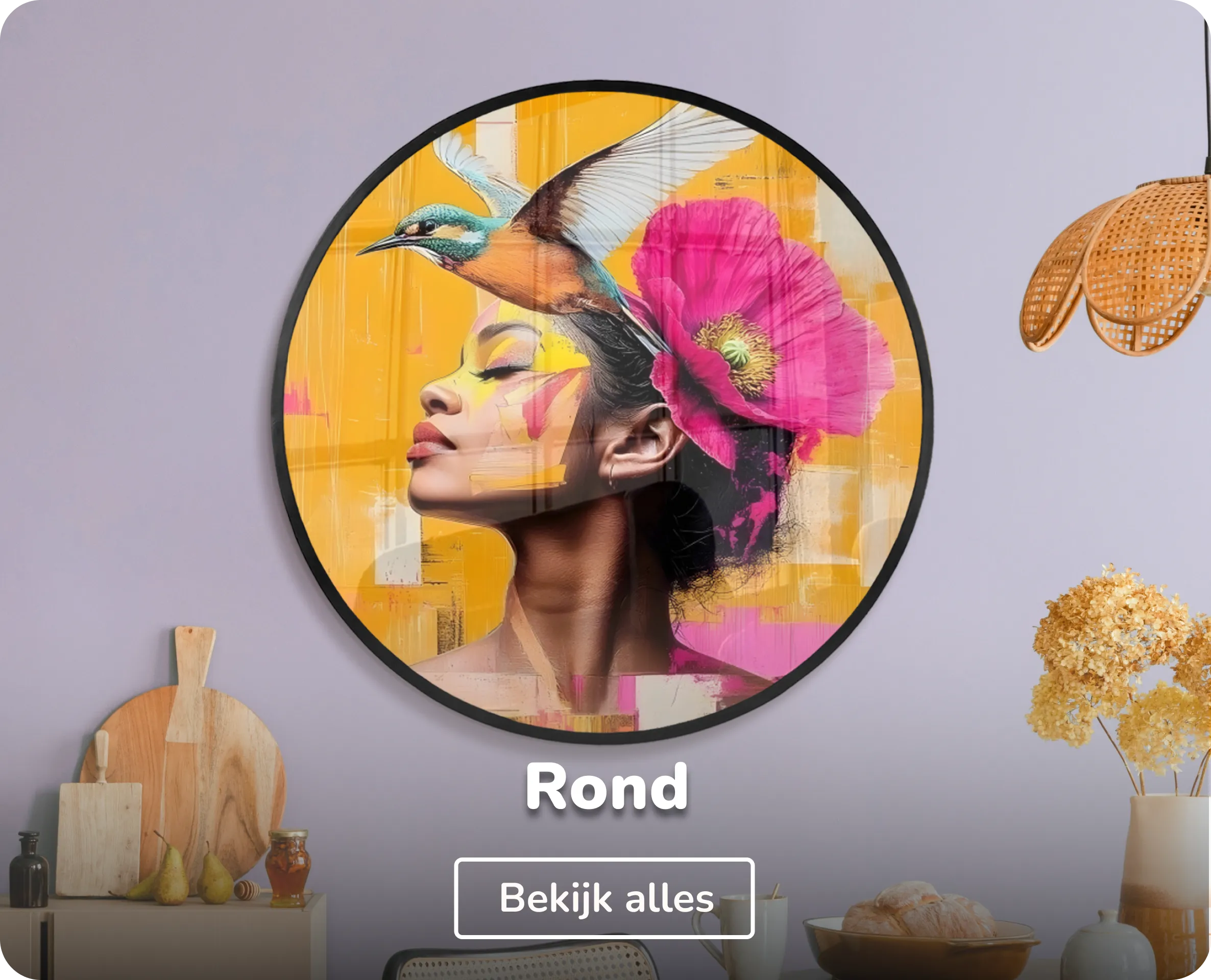 Poster in lijst rond