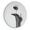 Hak - Wijn - Minimalistisch - Zwart Akoestische PET Vilt - Rond klein -3d