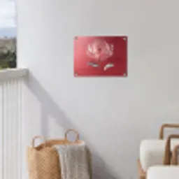 Sierlijk - Bloem - Roze - Glazen tuinposter los doek klein -sfeer8