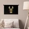Kreeft - Goud - Textuur - Zwart Wandkleed katoen klein -sfeer4