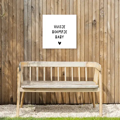 Spreuken - Huisje boompje baby - Quotes Tuinposter op houten frame 2 cm dik klein -sfeer4