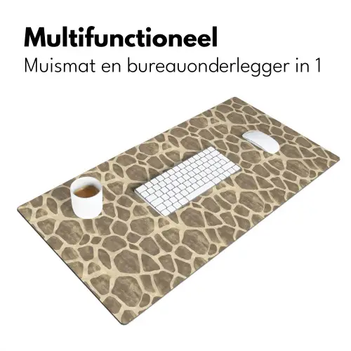 Giraf - Patroon - Beige - Bruin Muismat XXL klein 681 -sfeer4
