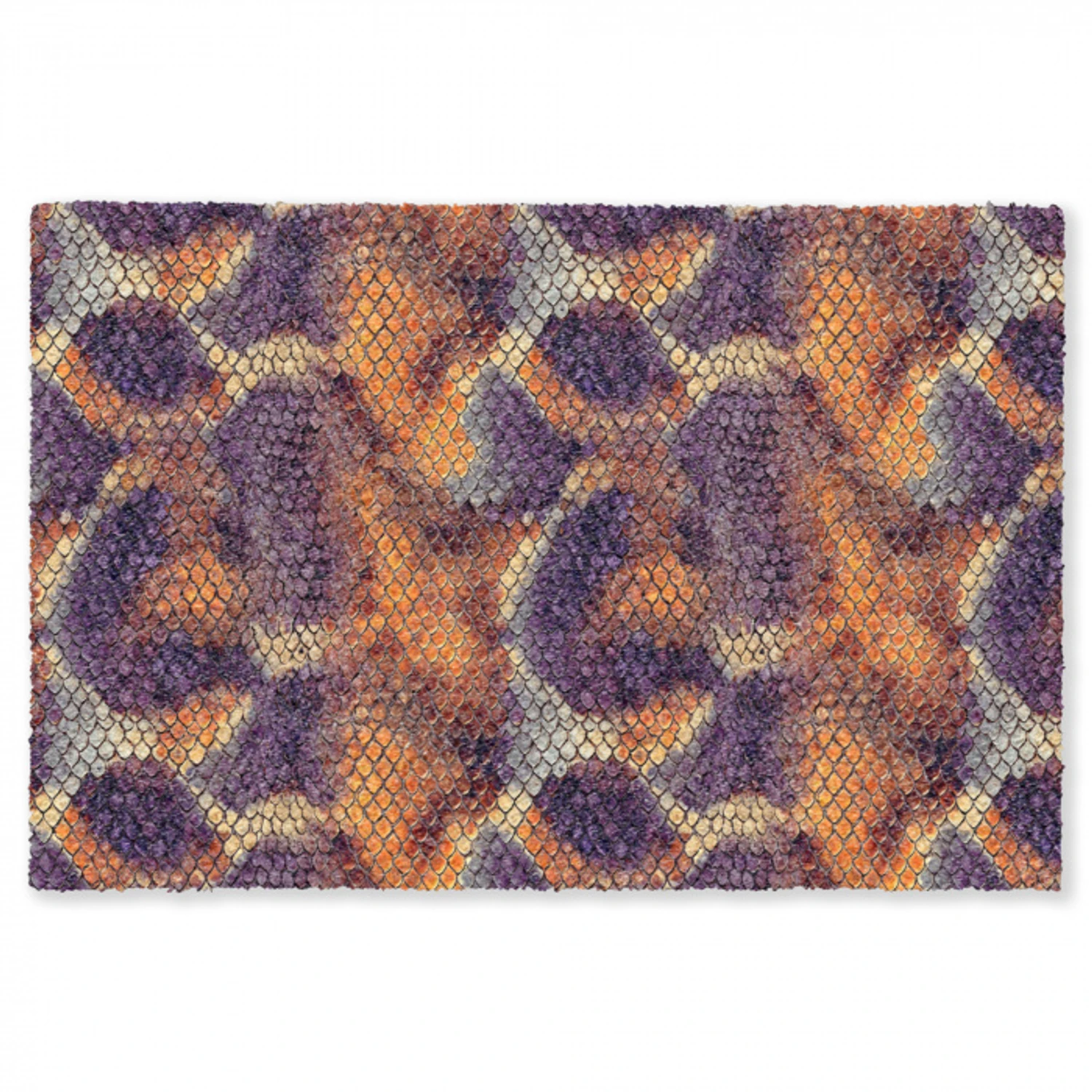 Slang - Schubben - Kleurrijk Vloerkleed Rechthoek klein 1091 -3d