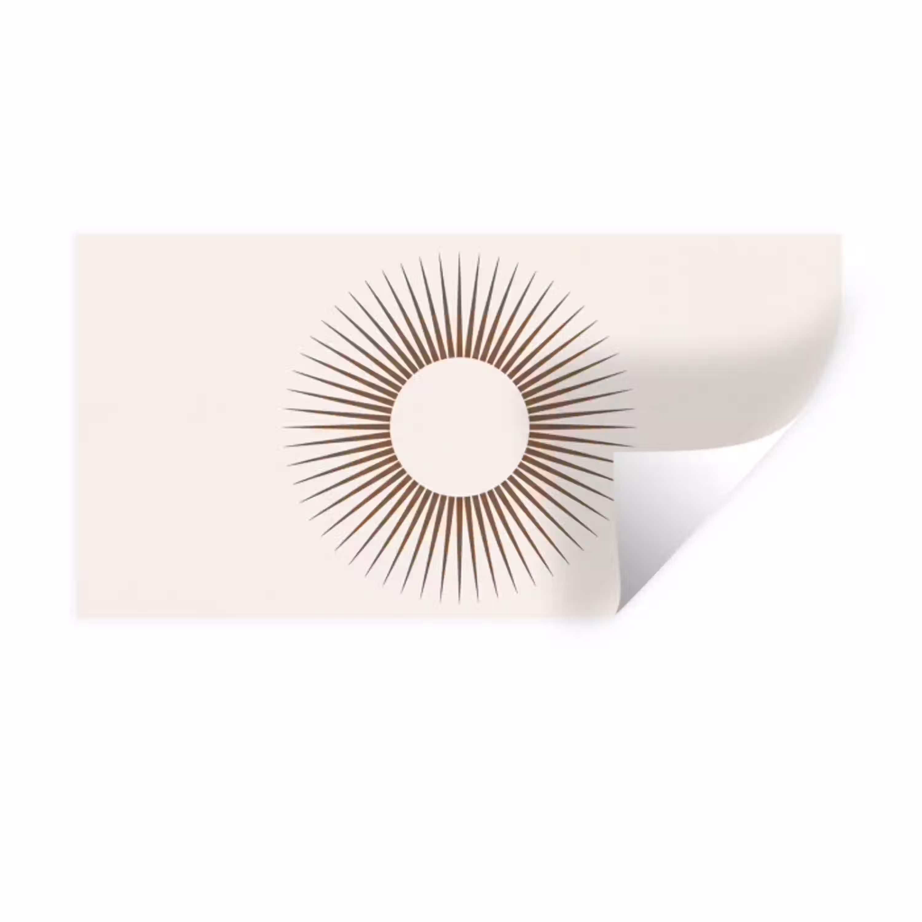Abstract - Zon - Symbool - Modern - Beige Muursticker klein -3d