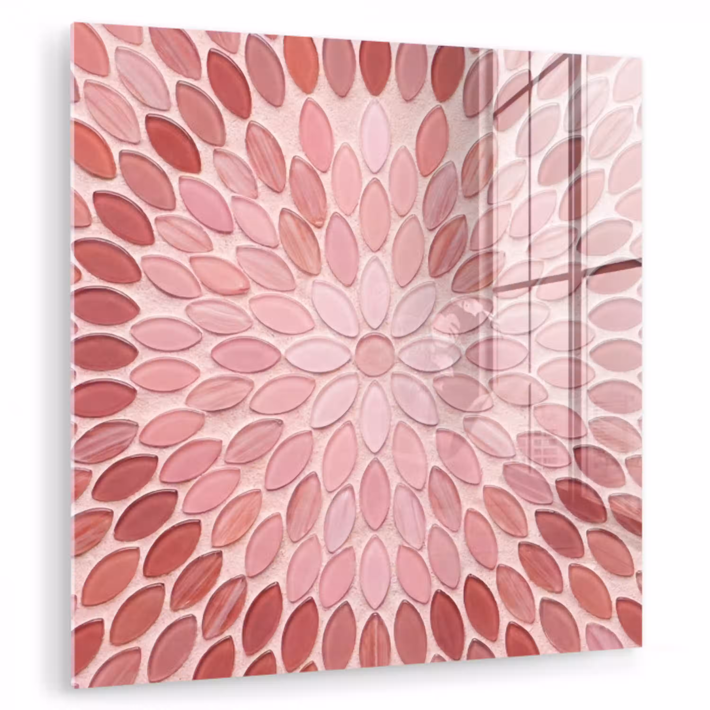 Patroon - Mozaïek - Ovaal - Abstract - Roze plexiglas 5mm klein -zzzproduct_nieuw