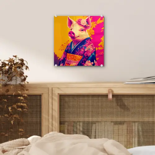 Varken - Bloemkroon - Kimono - Abstract plexiglas 5mm klein -sfeer4