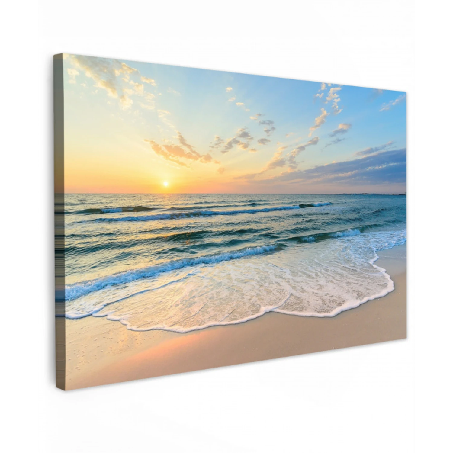 Zonsondergang aan Zee Tuinposter op houten frame 2 cm dik klein -3d