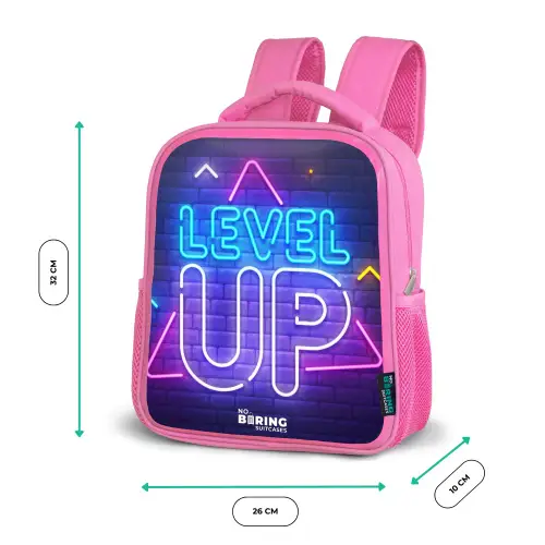 Neonletters op een bakstenen muur Kinderrugzak - Roze middel -productfoto_formaten