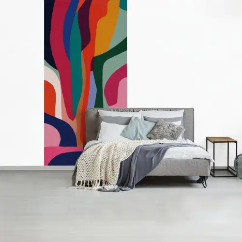 Vormen - Bochten - Kleurrijk - Abstract fotobehang vinyl groot -slaapkamer