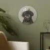 Kokskleding - Zwart - Hondje Akoestische PET Vilt - Rond klein -sfeer2