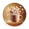 Chocomelk - Drinken - Warm - Bruin Wandcirkel aluminium klein -3d