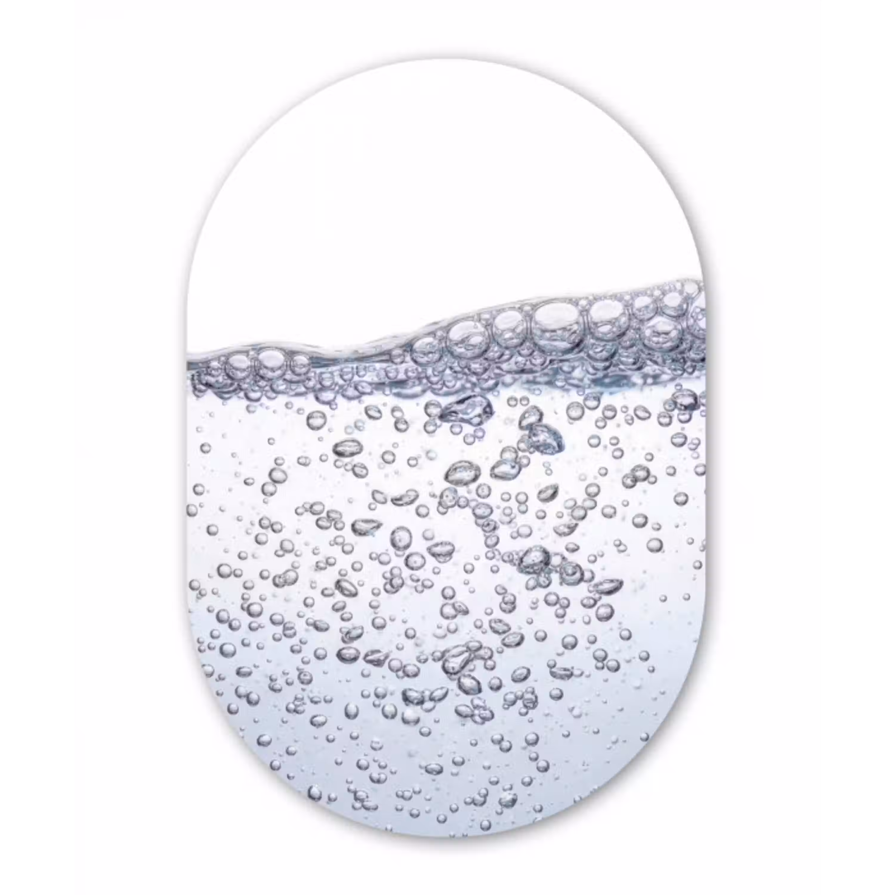Luchtbellen - Water - Dynamisch Wandcirkel Ovaal Aluminium middel -3d