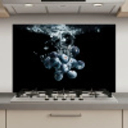 Blauwe bessen - Fruit - bes - Stilleven - Water - Zwart keuken achterwand spatscherm klein -3d_website