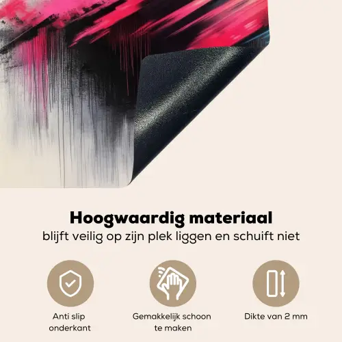 Dynamisch - Abstract - Kleurrijk - Zwart Inductie beschemer met haakjes klein -ky-onderkant-nl