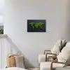 Wereldkaart - Mos -Levendig effect Tuinposter op houten frame 2 cm dik klein -sfeer1