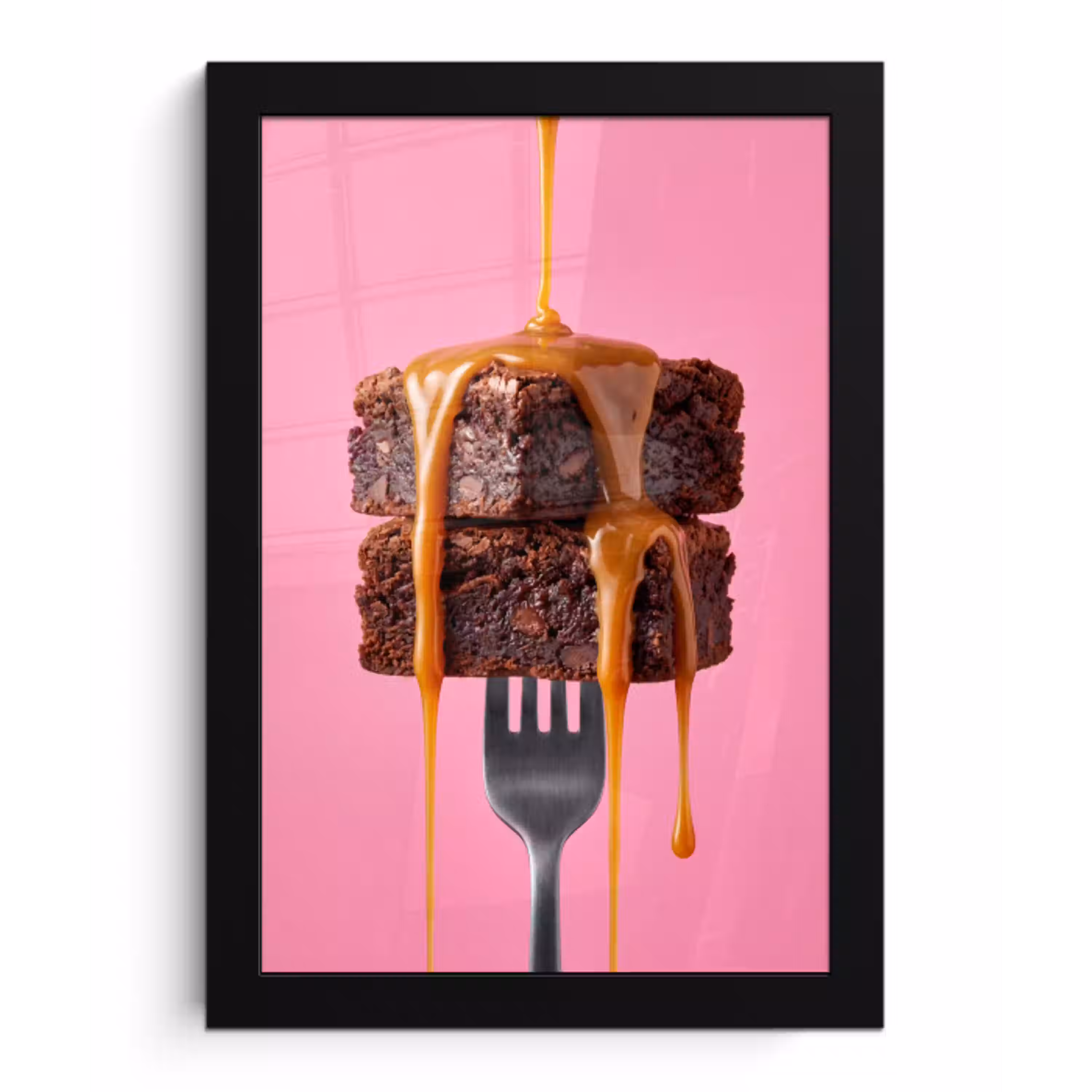 Brownie - Karamel - Eten fotolijst zwart zonder passe partout klein -3d