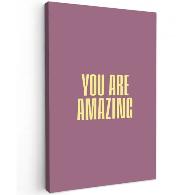 Tekst - Paars - Amazing Tuinposter op houten frame 2 cm dik middel -3d