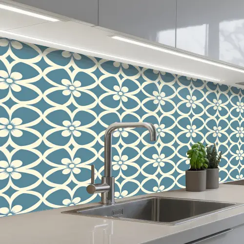 Patroon - Symmetrisch - Blauw keuken achterwand 2 middel 871 -3d_schuin
