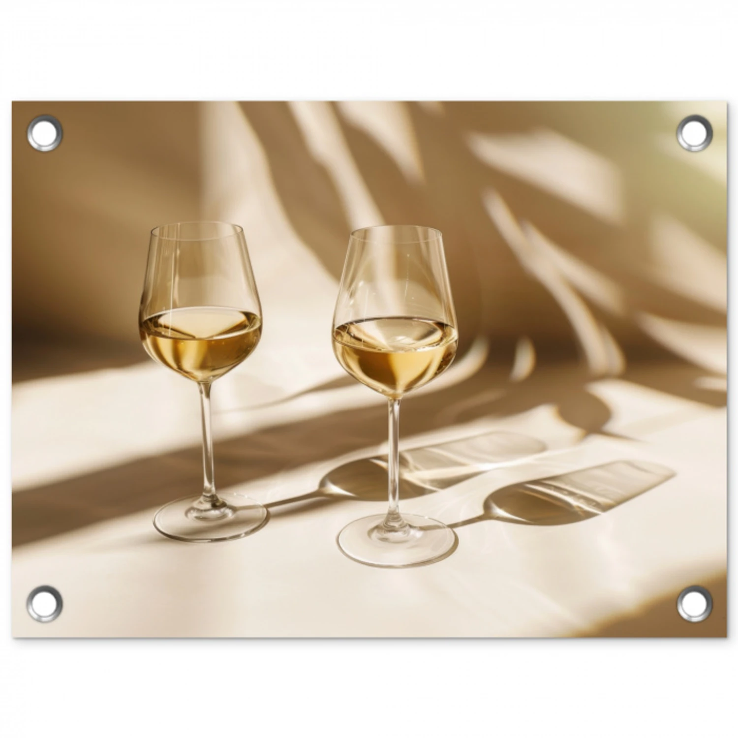 Wijn - Wijnglazen - Wit tuinposter los doek klein -3d