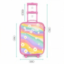 Madeliefjes op regenboogachtergrond Kinderkoffer - Roze klein -productfoto_formaten