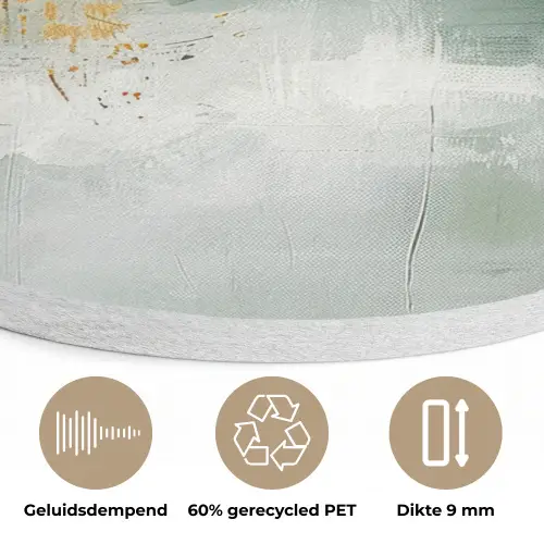 Groen - Modern - Abstract - Goud Akoestische PET Vilt - Rond klein -closeup_NL