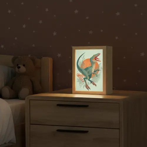 Dino - Bladeren - Grafisch - Groen Light Box met kabel klein -sfeer1_kind