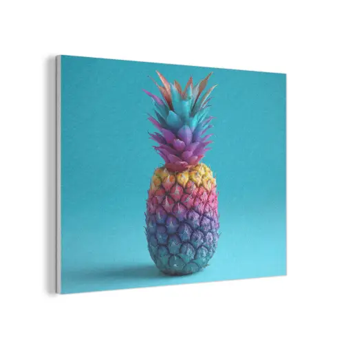 Ananas - Regenboog - Blauw - Popart PET vilt klein -3d