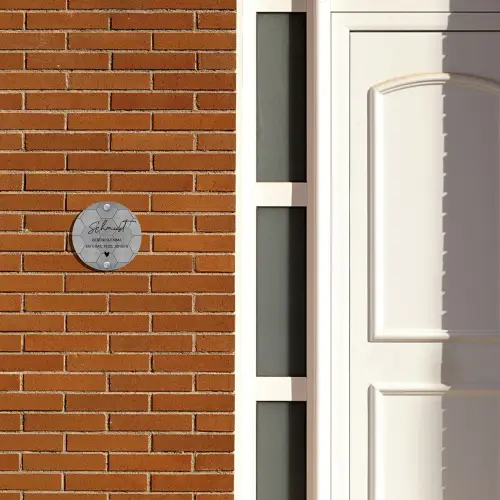 Grijze tegels - Sierlijk Naambord Rond klein -sfeer3-rond-XS