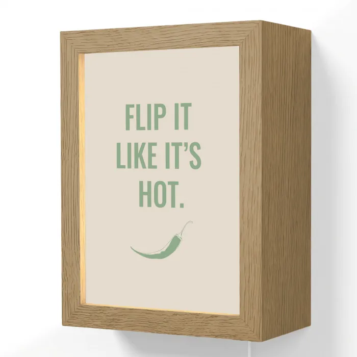 Groen - Quote - Zomer - Chilipeper Light Box met kabel (Wandlamp) klein -3d