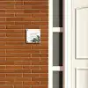 Wit met bladeren - Sierlijk Naambord Vierkant klein -sfeer3-XS