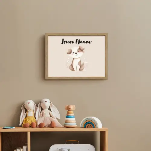 Hond - Gevlekt - Bruin Light Box met batterij (Wandlamp kind) middel -sfeer2_kind