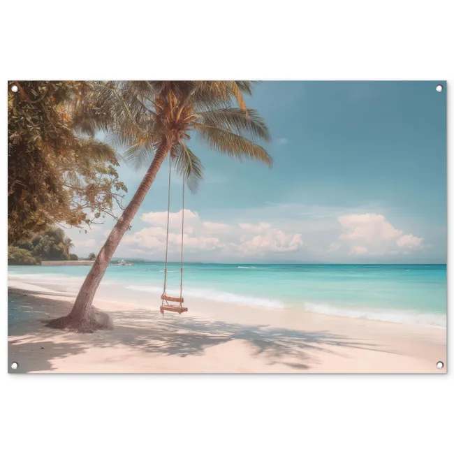 Garden Poster - Palm tree - Swing - Beach - Sky