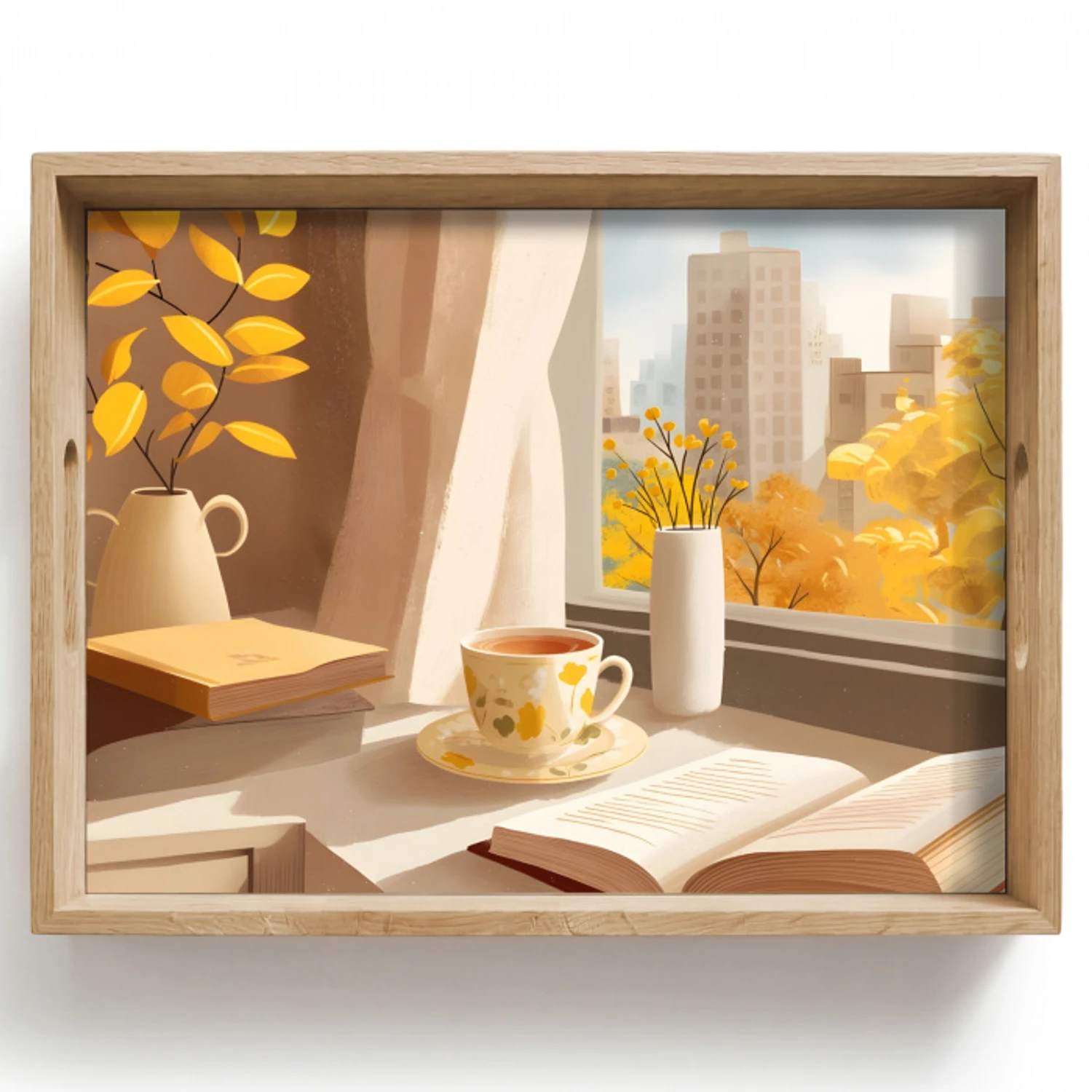 Thee - Boek - Thee - Herfst Dienblad Rechthoek middel -z3d_shopping