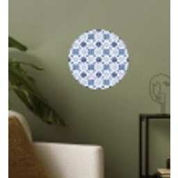 Patroon - Tegel - Blauw Wandcirkel behangsticker klein 186 -sfeer2