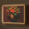 Vrouw - lychee - exotisch Light Box met batterij (Wandlamp) middel -z3d_website